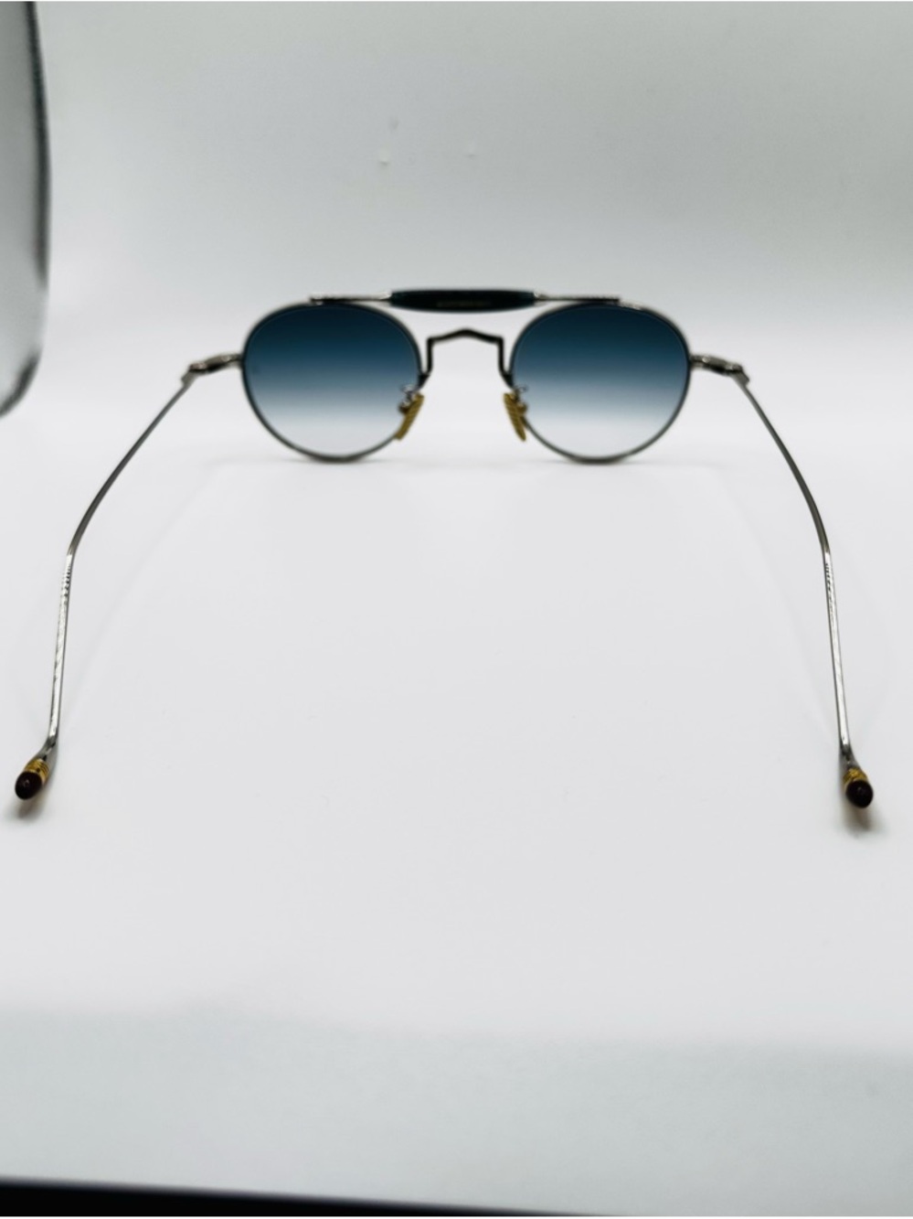 JMM DASAN Round Metal Sunglasses with Blue Gradient Lenses 48 MM - Picture 4 of 11